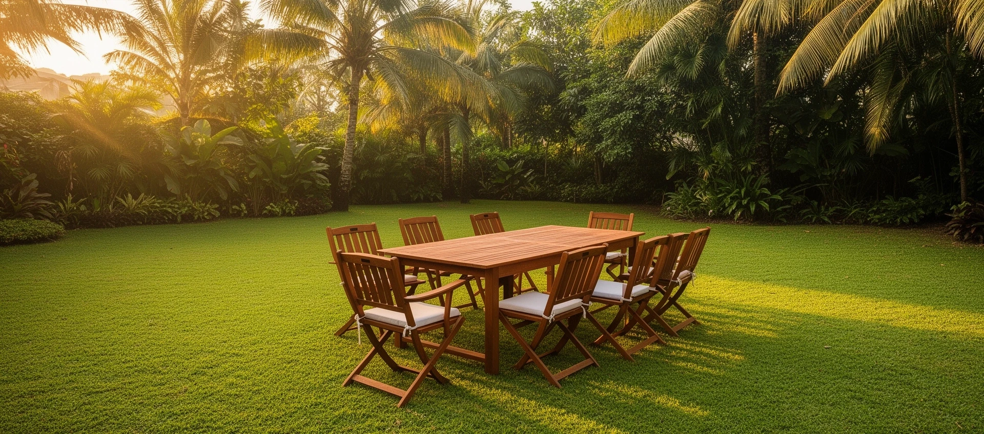 Garden furniture arranged outdoors